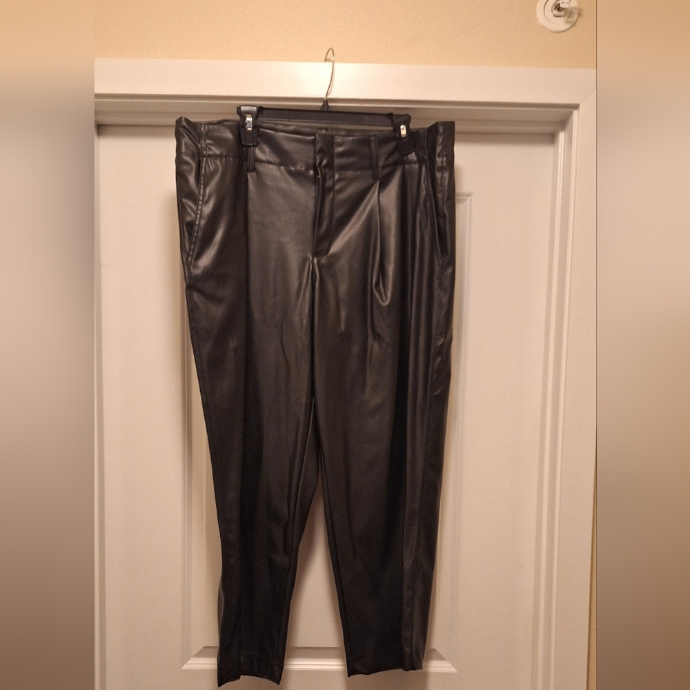 Black Faux leather pants